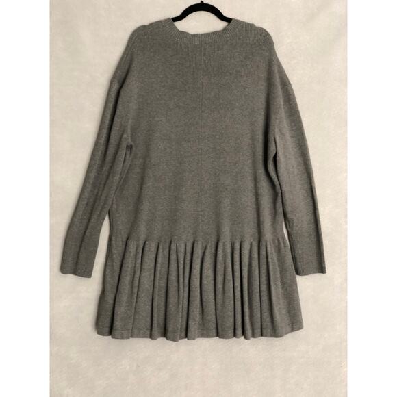Free People Women's Large Crew Neck Drop Waist Dress Gray NEW - Picture 5 of 7